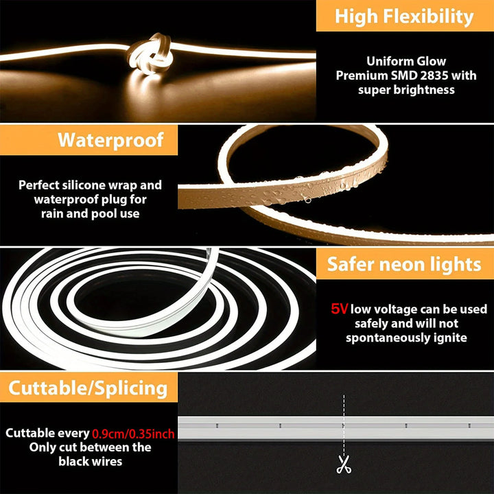 LumiFlex Gesture-Controlled Neon Strip