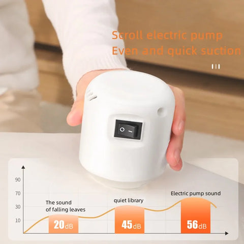 Mini Electric Vacuum Pump – Compression Sealer for Clothes & Food Storage Bags | Space-Saving Organizer