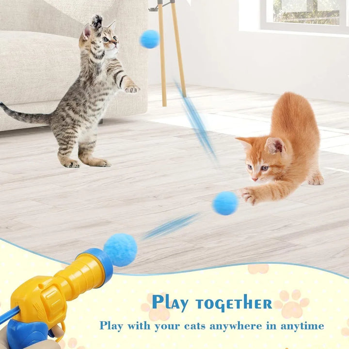 Interactive Cat Toy - Plush Ball Launcher for Indoor Play