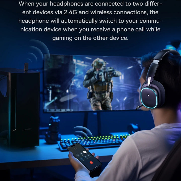 Baseus GH02 Wireless Gaming Headphones - RGB & Bluetooth 5.3